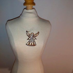 TC: Gold tone & Silver tone Angle with rhinestones